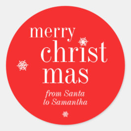 Prettig Kerstmis Sneeuw Ronde Sticker