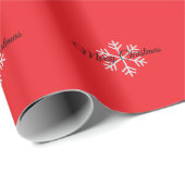 Prettig Kerstmis Sneeuw Rood Minimalistisch Profes Cadeaupapier (Rol Hoek)