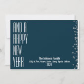 Prettig Kerstmis Sneeuwige Blauwe Foto Kerstkaart (Achterkant)