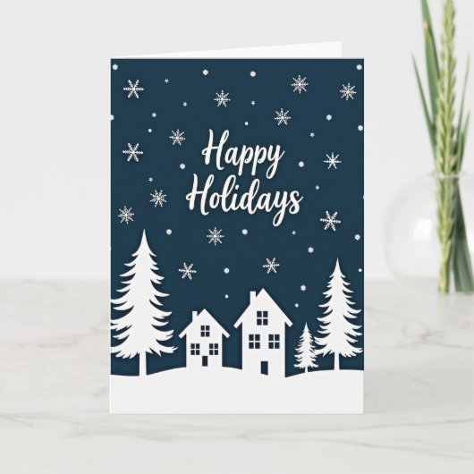 Prettig Kerstmis Sneeuwlandschap Kaart (Voorkant)