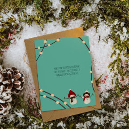Prettig Kerstmis Sneeuwman Duo– Winterlichten op T Bedankkaart