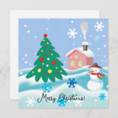 Prettig kerstmis sneeuwman feestdagenkaart (Voorkant / Achterkant)