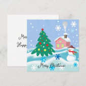 Prettig kerstmis sneeuwpop  feestdagenkaart (Voorkant / Achterkant)