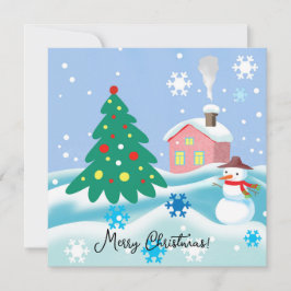 Prettig kerstmis sneeuwpop  feestdagenkaart