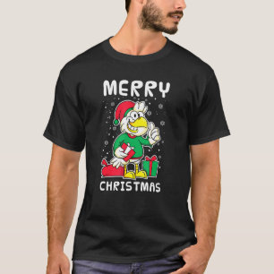 Prettig Kerstmis Sneeuwvlok Boerderij Dier Kip T-shirt