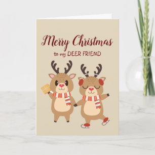 Prettig Kerstmis Speciaal HERT Vriend Beste Cadeau Feestdagen Kaart
