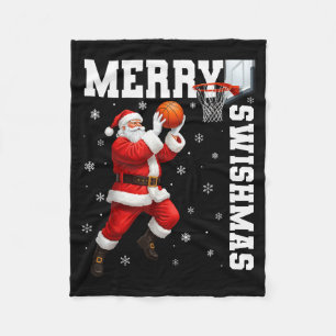 Prettig Kerstmis Srt Kerst Basketbal Xmas Mannen B Fleece Deken