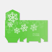 Prettig Kerstmis Stijlvolle Groene Sneeuwvlokken P Bedankdoosjes (Uitgevouwen)