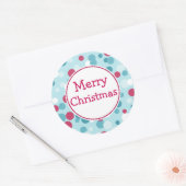 Prettig Kerstmis Stip Kerststickers Ronde Sticker (Envelop)