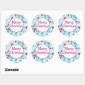 Prettig Kerstmis Stip Kerststickers Ronde Sticker (Vel)