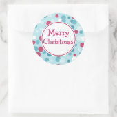 Prettig Kerstmis Stip Kerststickers Ronde Sticker (Tas)