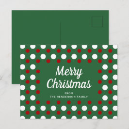Prettig Kerstmis Stippen Groen Briefkaart
