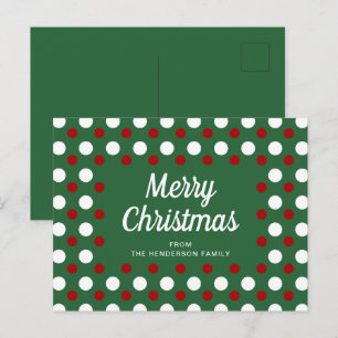 Prettig Kerstmis Stippen Groen Briefkaart