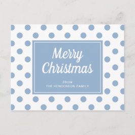 Prettig Kerstmis Stofblauw Stippen Briefkaart