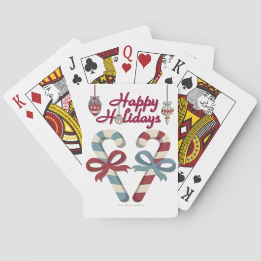 Prettig Kerstmis Suikerstokhart Pokerkaarten (Achterkant)