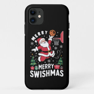 Prettig Kerstmis Swishmas Kerstman Basketbal Spele Case-Mate iPhone Case
