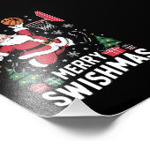 Prettig Kerstmis Swishmas Kerstman Basketbal Spele Foto Afdruk (Hoek)
