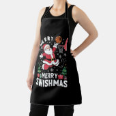 Prettig Kerstmis Swishmas Kerstman Basketbal Spele Schort (Insitu)