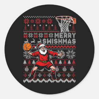 Prettig Kerstmis Swishmas Skeletl Liefhebber Lelij Ronde Sticker