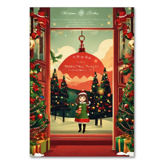 Prettig Kerstmis Tafelkaart Kaart (Achterkant)