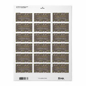 Prettig Kerstmis Taupe Goud Elegant Script Adres Etiket (Full Sheet)