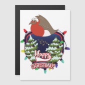 Prettig kerstmis tekenfilm Robin-logo (Voorkant / Achterkant)