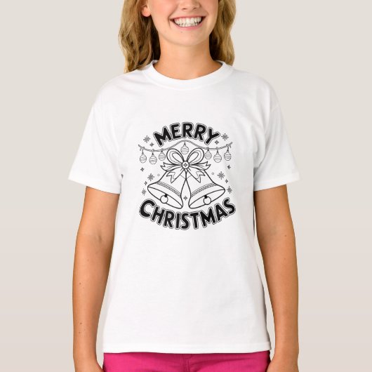Prettig Kerstmis Tekst Ontwerp - Klassieke Kerst T-shirt (Voorkant)