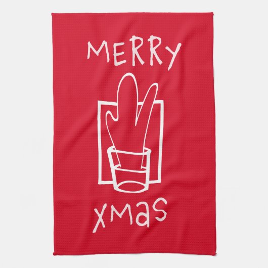 Prettig Kerstmis Theedoek (Verticaal)