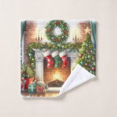 Prettig Kerstmis Thuis Feest Kousen Bad Handdoek (Wasdoekje)