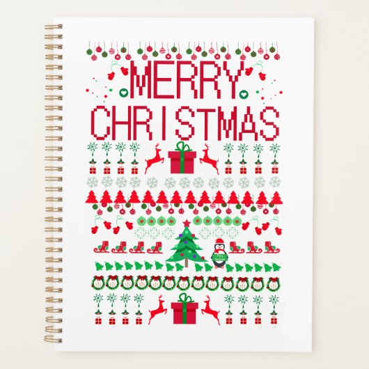 Prettig Kerstmis Ugly Sweater stijl Planner (Voorkant)