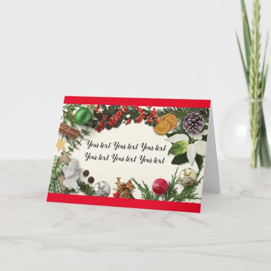 Prettig Kerstmis Uw tekst Wenskaart Kaart (Voorkant)