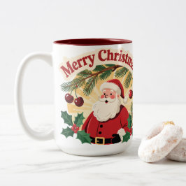 Prettig Kerstmis Vakantiedesign Tweekleurige Koffiemok