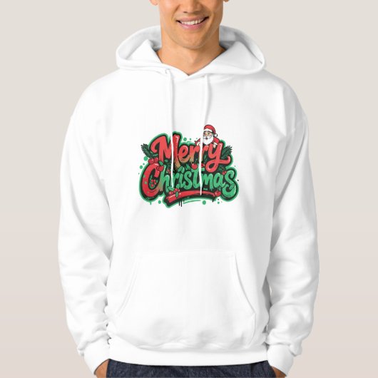 Prettig Kerstmis Vakantieontwerp Hoodie (Voorkant)