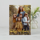 Prettig Kerstmis Verticale Foto Folie Feestdagenkaart (Staand Voorkant)