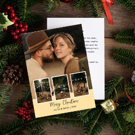 Prettig Kerstmis Vier-Foto Vakantie Ansichtkaart Feestdagenkaart