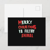 Prettig Kerstmis, Vieze Beest Grappig Volwassenen  Feestdagenkaart (Voorkant / Achterkant)