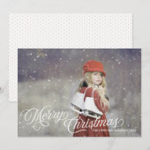 Prettig Kerstmis Vintage Script  Feestdagenkaart (Voorkant / Achterkant)