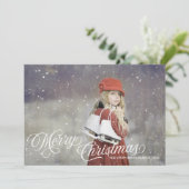 Prettig Kerstmis Vintage Script  Feestdagenkaart (Staand voorkant)