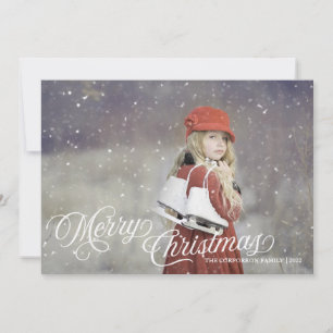Prettig Kerstmis Vintage Script Feestdagenkaart