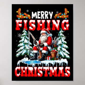 Prettig Kerstmis Vissende Kerstman Kleurrijk Kostu Poster