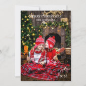 Prettig Kerstmis Voeg Uw Eigen Foto Toe Kerstmis Feestdagenkaart (Voorkant)