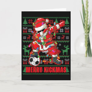 Prettig Kerstmis Voetbal T-Shirt voor Jongeren Kaart