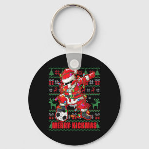 Prettig Kerstmis Voetbal Trui voor Jongeren Sleutelhanger