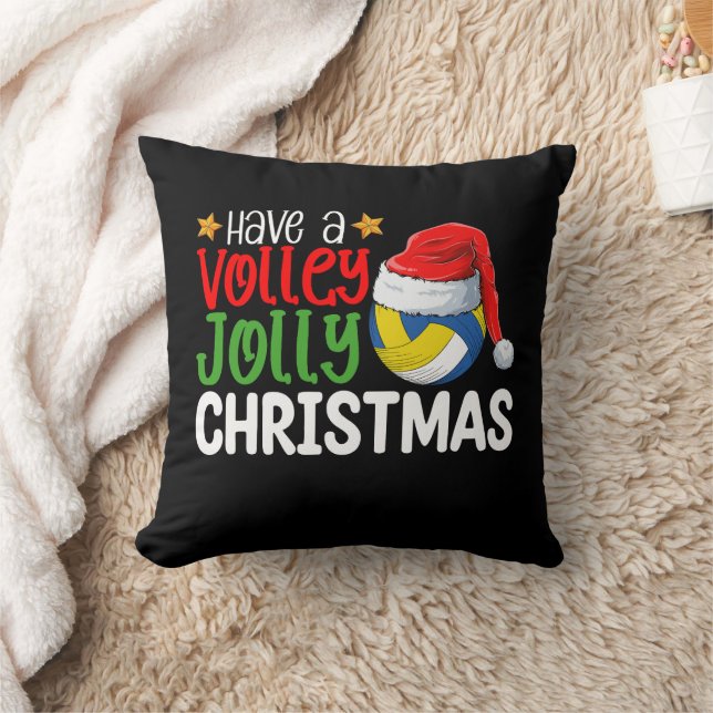 Prettig Kerstmis Volleybal Vakantie Kussen (Deken)