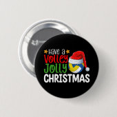Prettig Kerstmis Volleybal Vakantie Ronde Button 5,7 Cm (Voorkant /achterkant)