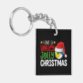 Prettig Kerstmis Volleybal Vakantie Sleutelhanger (Voorkant Links)