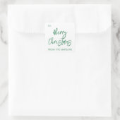 Prettig Kerstmis Voor Van Script Modern Minimalist Vierkante Sticker (Tas)