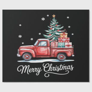 Prettig kerstmis vrachtwagen grappige boom essenti cadeaupapier