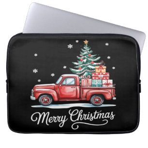 Prettig Kerstmis Vrachtwagen Grappige Boom Essenti Laptop Sleeve