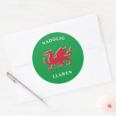 Prettig Kerstmis Welsh Simple Keltisch Prettig Ker Ronde Sticker (Envelop)